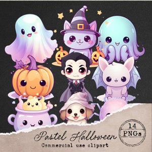 Pastel Halloween Clipart, Pastel Goth Halloween, Creepy Cute Kawaii Pastel Goth PNG, Cute Halloween Clipart, Spooky Goth Pastelcore Art, 012