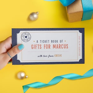 Custom Ticket Book |  12 ticket style gifts | Custom Coupon Book | Birthday Gift | Mother&#39;s Day | Father&#39;s Day Personalised Gift | Christmas