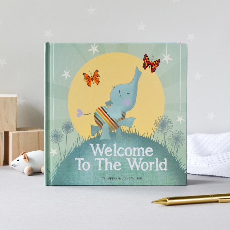 Welcome To The World Gift Book Keepsake Gift New Baby Baby Shower Christmas Stocking Filler Cute Elephant Book for Baby afbeelding 5