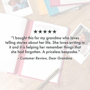 Dear Grandma Memory Journal | Keepsake Timeless Gift | Mother's Day Gift For Grandma | Reflection Book | Sentimental Gift | Tell Your Story image 6