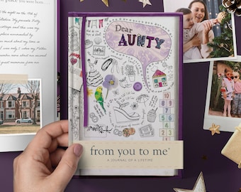 Aunt, Auntie or Aunty Memory Journal | Keepsake Gift | Christmas Gift | Reflection Book | Handwritten Scrapbook Space For Photos