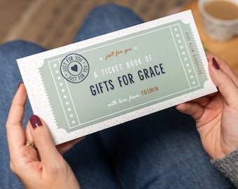 Father's Day Personalised Gift Custom Ticket Book | 12 ticket style gifts | Custom Coupon Book | Birthday Gift Voucher Books