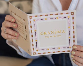 Grandma You're The Best Birthday Card | Unique Birthday Card Alternative | Keepsake Gift For Grandma Grandchild, Thoughtful Gift, Thank You