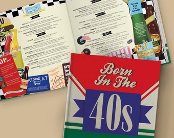 Born In The 40s Gift Book | Growing up in the 1950s | Memory Lane | Father's Day Gift  | Birthday Gift Ideas | 40s Book 80th Gift For Him
