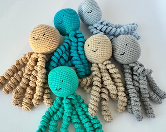 octopus,newborn toy, octopus stuffed animal, amigurumi octopus, crochet octopus, octopus plush crochet, baby rattle, gift for baby