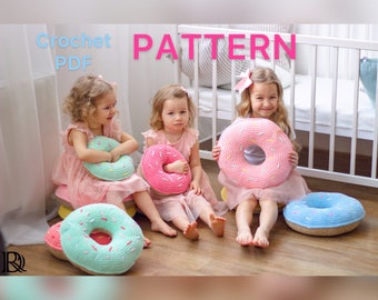 crochet pattern, donut pattern, crochet pillow pattern, knitted ponyak pattern, knitted pillow pattern