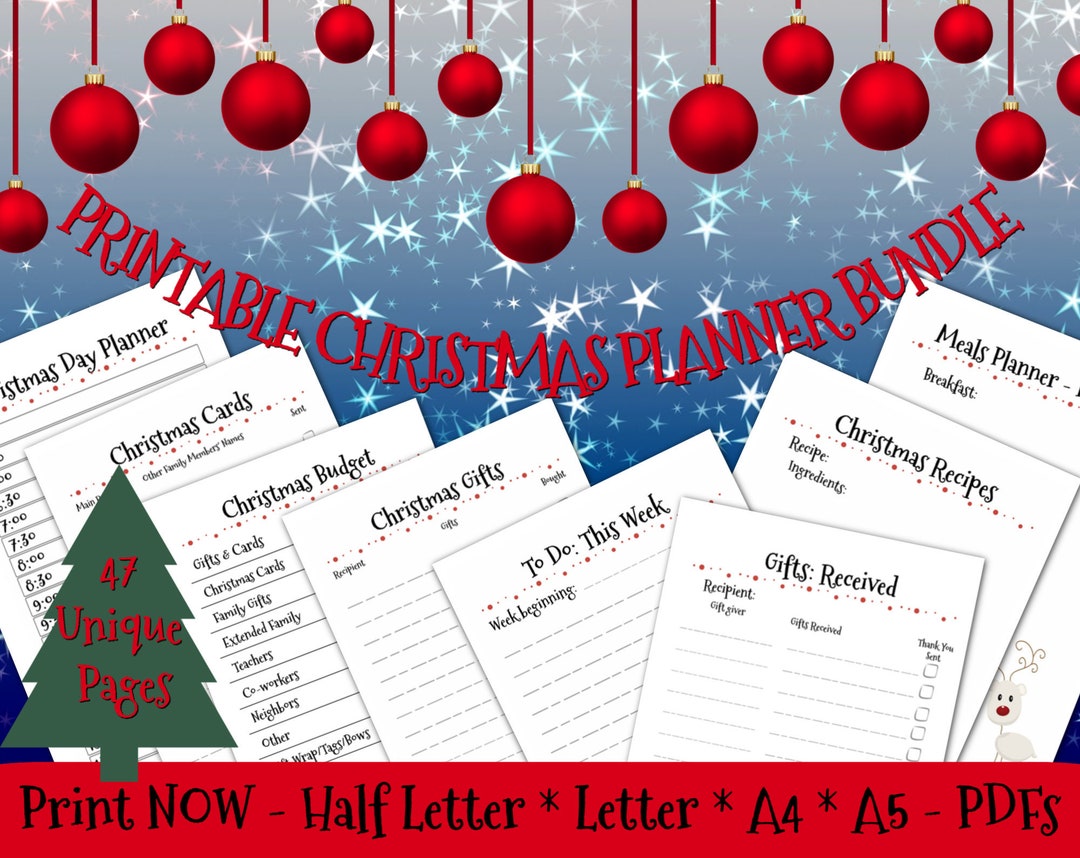 Christmas Planner &amp; Holiday Organizer Printables, Printable Xmas ...