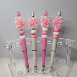 Caneta bonito da fita do rosa da consciência do canc de <br> Entrega Rápida? Borboleta | Ideia para arrecadação de fundos | Presentes exclusivos | Caneta frisada