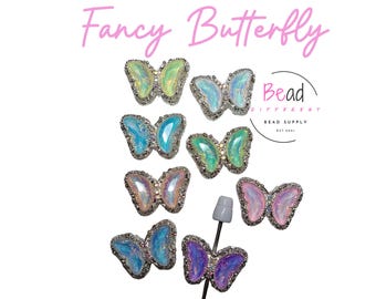 Fancy Rhinestone Beads, UV Butterfly Bead, Gemstone Beads, Sparkle Crystal Beads, Elegant Bead, Vintage Bead, Multi-Colored Beads, Big Beads
