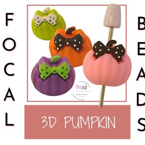 3D Beads, Pumpkin Beads, Silicone Focal Beads, Halloween Beads, Cute Bow Beads, Polka Dot Beads, DIY Craft Beads for Pens, Cup Charm Bead