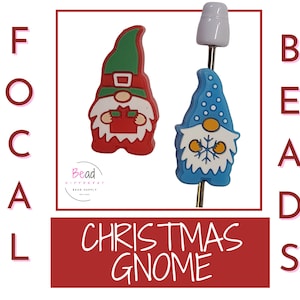 Gnome Beads, Silicone Focal Beads, Christmas Beads, Party Favor Ideas, DIY Craft Beads for Beaded Pens, Snowflake Beads, Cup Charm Accessory