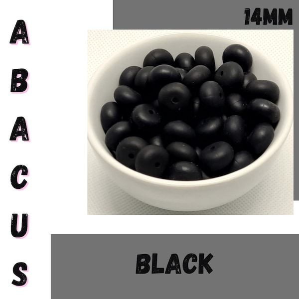 Abacus Black Silicone Beads for Beaded Pen Bulk Craft Supplies (5pk)