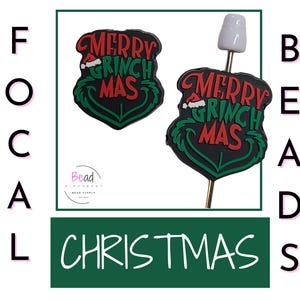 Cuentas navideñas, cuentas focales de silicona, cuentas con forma de media estrella, cuentas con forma de gorro de Papá Noel, cuentas para manualidades DIY para bolígrafos con cuentas, cuentas para cordones, accesorio con dije de taza