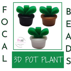 3D Bead, Pot Bead, Plant Bead, Silicone Focal Beads, Succulent Beads, DIY Craft Beads for Pen, Lanyard Bead, Beads for Keychain, Garden Bead