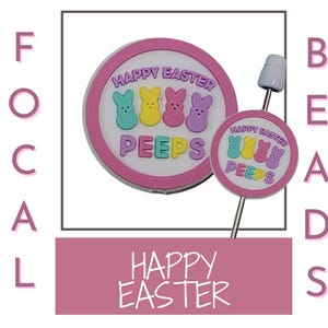 Perles de Pâques, Focales en silicone, Guimauve, lapin, Joyeuses Pâques, Perles pastel, Perles pour stylos, Cadeau de Pâques, Perles en vrac