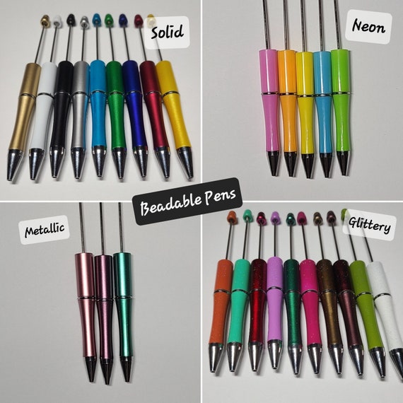 Beadable Black Ink Multi Color Option Single or Bulk Pen Blank for