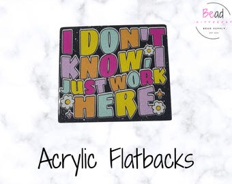 Acrylic Flatback, Sarcastic Charm, DIY Badge Reel Attachment, Craft Embellishments, Cabochons, Acrylic Charm, DIY Keychain Supplies