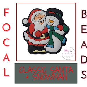 Cuentas de Papá Noel, cuentas focales de silicona, cuentas navideñas, cuentas de muñeco de nieve, cuentas de gorro de Papá Noel, cuentas para bolígrafos, cuentas para cordón, accesorio para dijes de taza
