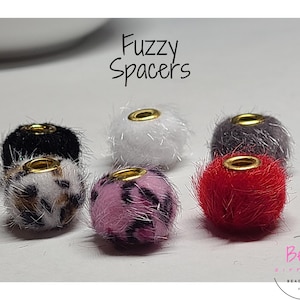 Large Hole Spacer, Fuzzy Spacers, 15mm Spacer Bead, Furry Beads, Spacers for Pens, Multi-Colored Bead, Beads for Pens, Lanyard Beads, Loose