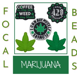 Marijuana Beads, Pot Leaf Beads, 420 Silicone Bead, DIY Craft Bead, Lanyard Bead, Beads for Pens, Mary Jane Bead, Sarcastic Beads, Weed Bead