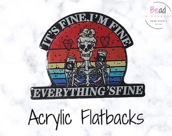 Acrylic Flatback, Sarcastic Charm, DIY Badge Reel Attachment, Craft Embellishments, Cabochons, Acrylic Charm, DIY Keychain Supplies