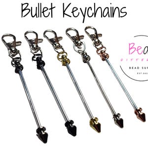 Beadable Bars, Keychain Blank, Lobster Clasp Blanks, Key Ring Blank, Key Hook Blanks, Bead Blanks, Small Bulk Keychains, Bullet Keychains