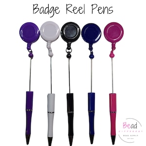 Beadable Badge Reel Pens, Beadable Bars, Beaded Pens, Retractable Badge Reel Bar, Badge Reel Clip, Nurse Badge, Beadable Blanks, Plastic