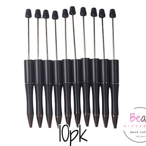 Pack of Pens, Beaded Pen Blanks, DIY Craft Pens, Pens To Bead, Black Ink Pens, Beadable Pens for Crafts, Bundle of Pens, DIY Craft Supplies