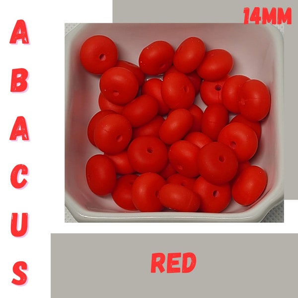 Abacus Red Silicone Beads for Beaded Pen Bulk Craft Supplies (5pk)