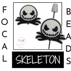Skeleton Bead, Halloween Bead, Spider Bead, Character Bead, Silicone Focal Beads, DIY Craft Beads for Pens, Cup Charm Accessory, Spooky Bead