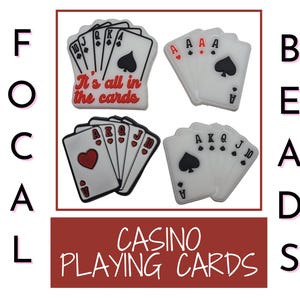 Siliconen casinokralen, speelkaartkralen, aaskraal, pokerkralen, focuskralen spellen, losse kralen DIY, sleutelkoordkraal, sleutelhangerkraal