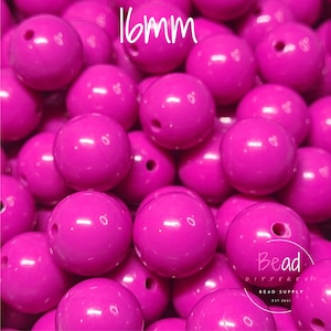 16mm Solid Dark Pink Bead, Round Acrylic Beads, Jewelry Making Beads, DIY Keychain Beads, DIY Craft Beads, Beadable Pen Beads, Bead Supplies