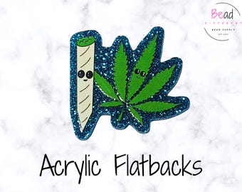 Acrylic Flatback, Marijuana Charm, DIY Badge Reel Attachment, Craft Embellishments, Cabochons, Acrylic Charm, DIY Keychain Supplies
