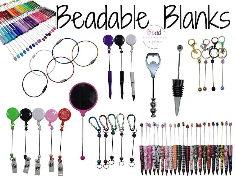 Fastener Keychain Carabiner, Beadable Bars, Keychain Blank, Carabiner Fastener Blanks ...