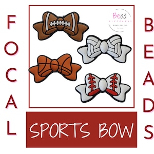 Sports Beads, Bow Beads, Silicone Focal Beads, Baseball Beads, Volleyball Beads, Basketball Beads, Football Beads, Sports Beads, Cup Charm