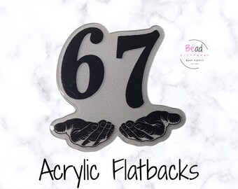 Dije acrílico plano, dije 67, dije de meme divertido, accesorio para carrete de insignia DIY, adorno artesanal, cabujones, dije acrílico, llavero DIY