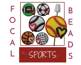 Sportpärlor, silikonpärlor, basebollpärlor, basketpärlor, fotbollspärlor, volleybollpärlor, fotbollspärlor, gör-det-själv-pärlor för pennor