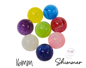 16mm Acrylic Beads, Bubblegum Beads, Mixed Beads, Shimmer Beads, Chunky Beads, Glittery Beads, DIY Craft Beads for Pens, Galaxy Beads