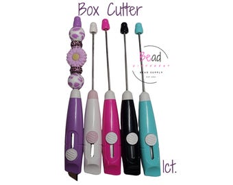 Box Cutters, Beadable Blanks, New Blanks, Razor Knife, Multi-Colored Blanks, Blade, Bead Rod, Box Opener, Beadable Box Cutter, Beaded Cutter