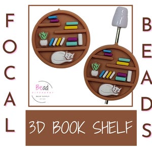 3D Book Beads, Book Club Beads, Book Shelf Bead, Silicone Focal Beads, Heart Beads, Hobby Focal Beads, DIY Craft Beads for Pens, Loose Beads