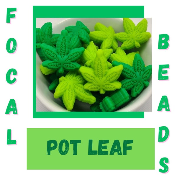Mary Jane Pot Leaf Silicone Focal Bead DIY Crafting Supplies Jewelry Making For Beadable Pen