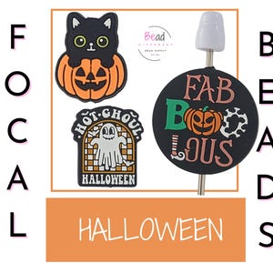 Cat Beads, Silicone Focal Beads, Halloween Beads, Skeleton Beads, Funny Beads, DIY Craft Beads for Beaded Pens, Spooky Beads, Cup Charms