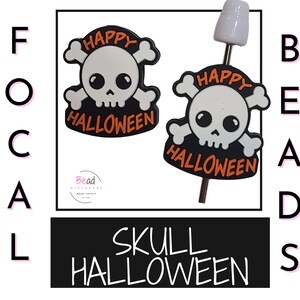 Skull Bead, Silicone Focal Bead, Happy Halloween Bead, Party Favor Ideas, DIY Craft Beads for Beaded Pens, Spooky Beads, Cup Charm Accessory