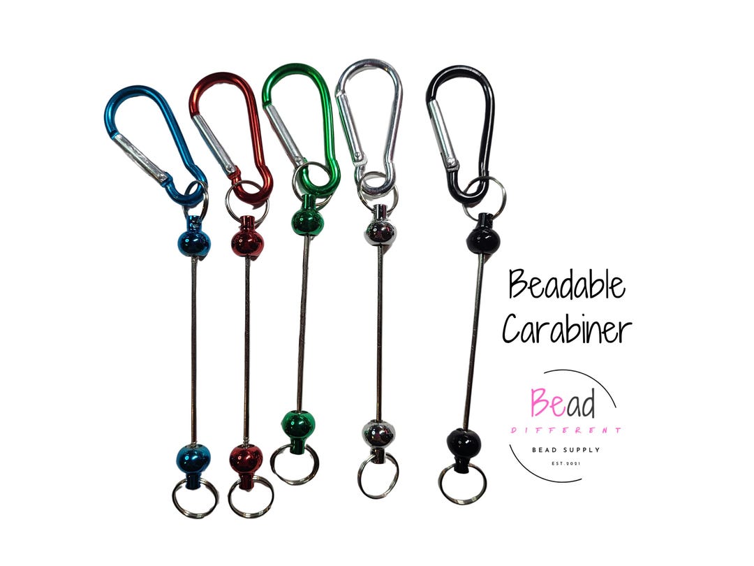 Fastener Keychain Carabiner, Beadable Bars, Keychain Blank, Carabiner Fastener Blanks ...