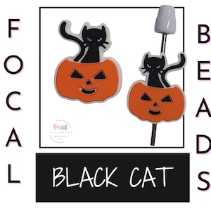 Black Cat Beads, Silicone Focal Beads, Halloween Beads, Pumpkin Beads, Witch Beads, DIY Craft Beads for Beaded Pens, Spooky Beads, Cup Charm