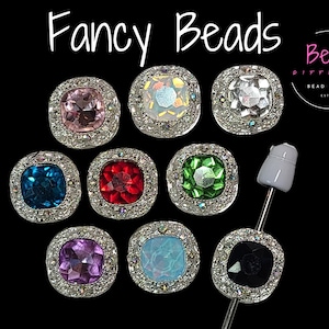 Snygg strass-pärla, fyrkantiga pärlor, ädelstenspärla, gnistrande kristallpärla, elegant pärla, vintagepärla, flerfärgad pärla, stora pärlor, distans