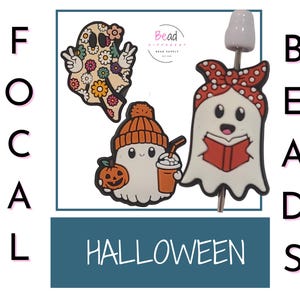 Cuentas de libro, cuentas focales de silicona, cuentas de Halloween, cuentas de fantasmas, cuentas de calabaza, cuentas para manualidades DIY para bolígrafos de cuentas, cuentas espeluznantes, dijes de taza