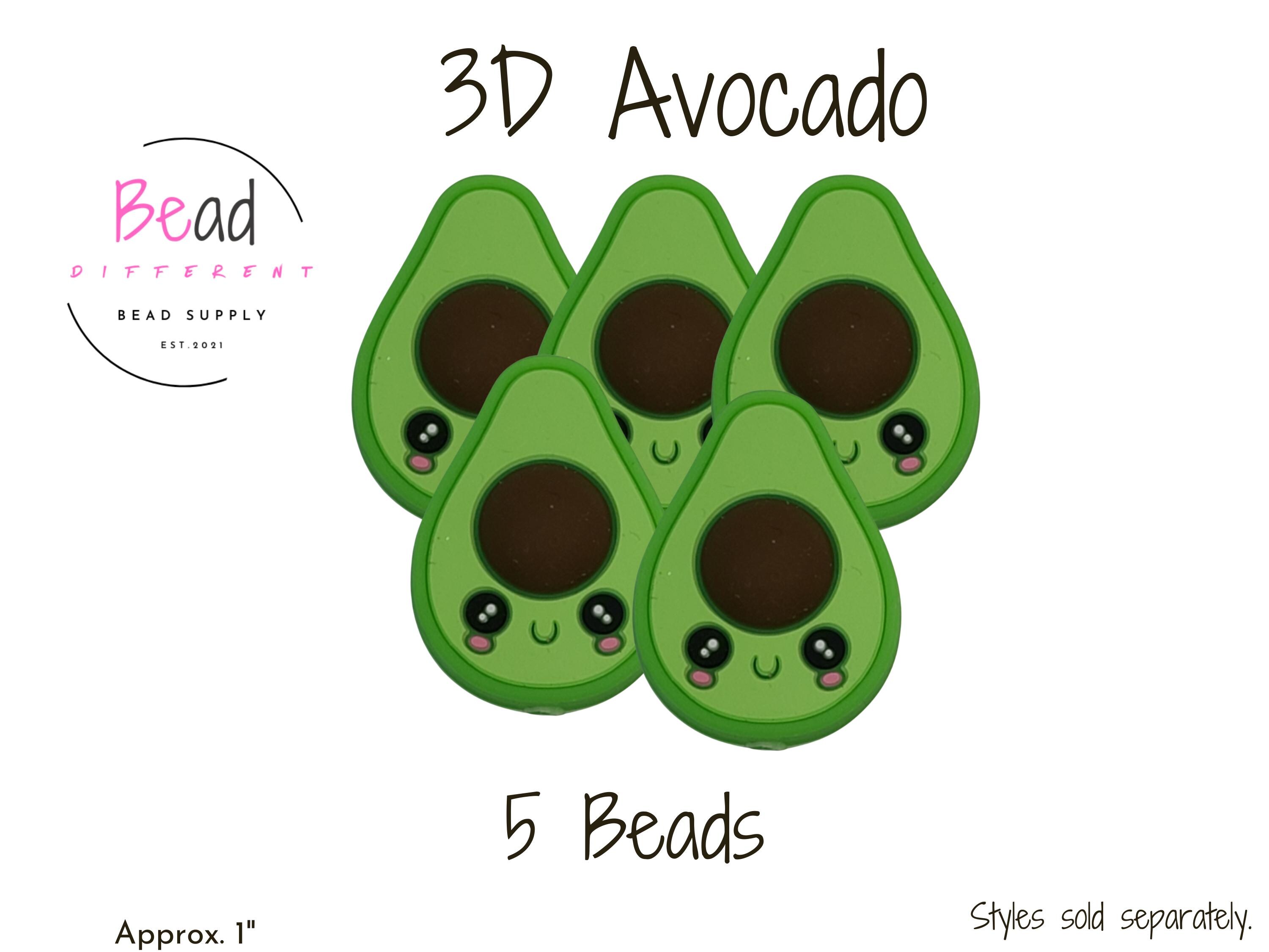 Perline di silicone di avocado, perline di avocado, mini perline di