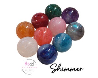 20mm Acrylic Beads, Shimmer Bubblegum Beads, Galaxy Beads, Chunky Glitter Beads, Beads for Pens, Keychains, DIY Craft Beads, 10pc