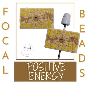 Cuentas de energía positiva, cuentas focales de silicona, cuentas de verano, cuentas de primavera, cuentas pastel, cuentas de positividad para bolígrafos, cuentas sueltas, cuentas para carrete de insignias